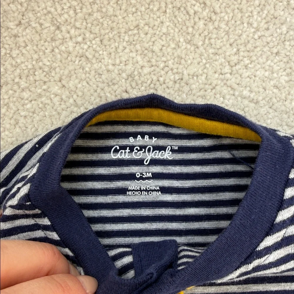 Cat & Jack Navy and White Striped One Piece